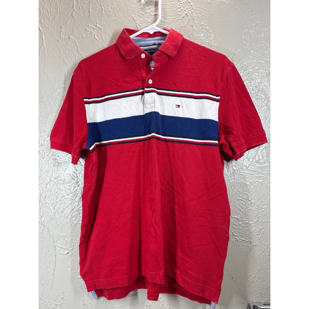 Tommy Hilfiger Prescott Striped Classic Fit Pique Polo Shirt Mens Size Small